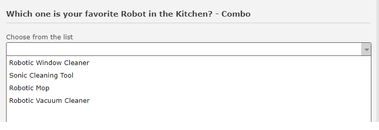 Example of a dropdown question.