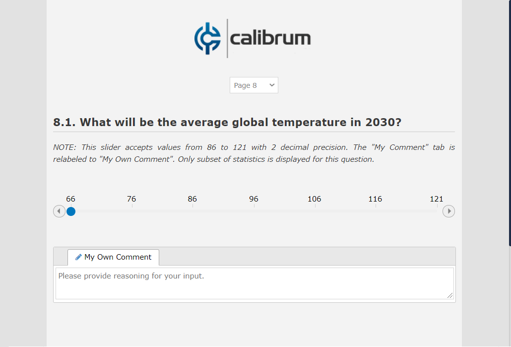 Example numeric slider question.
