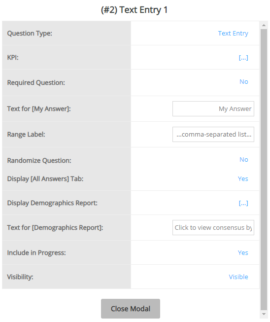 Settings for a single-line text response field.